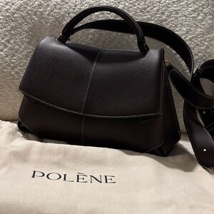 Polene Mokki Edition Textured bag in Ebony